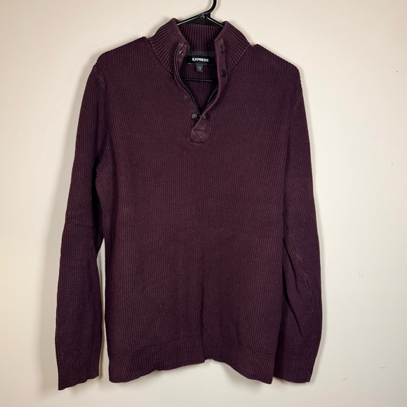 Express Other - Express Men's Dark Purple Zip Up Sweater